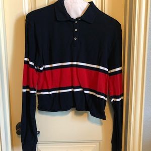 Brandy Melville Cropped Long Sleeve Polo